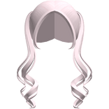 cute long curly front pigtails in pink