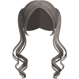 cute long curly split pigtails in ash