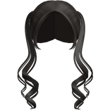 cute long curly split pigtails in brown