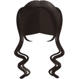 ♡ ┊ cute long curly split pigtails in dark brown