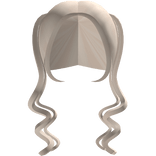 ♡ ┊ cute long curly split pigtails in light blonde