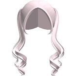 cute long curly split pigtails in pink