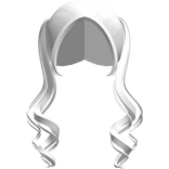 cute long curly split pigtails in white