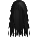 cute long straight anime hair in black