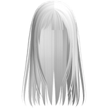 cute long straight anime hair in white