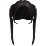 Cute Long Straight Pigtails in Dark Brown