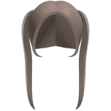 Cute Long Straight Pigtails in Dust Brown