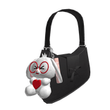 Cute Love Rabbit Black Bag