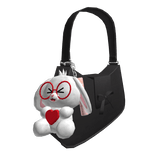 Cute Love Rabbit Black Bag