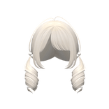 Cute Low Blonde Curly Pigtails w/ hair clip