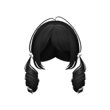 Cute Low Curly Pigtails w/ hair clip