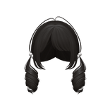 Cute Low Dark Brown Curly Pigtails w/ hair clip