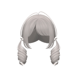 Cute Low Grey Curly Pigtails w/ hair clip