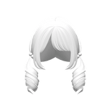 Cute Low White Curly Pigtails w/ hair clip