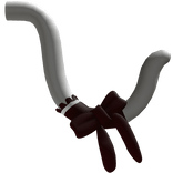 Cute Maid Cat Kitty Tail Dark Red Ribbon Long Bow