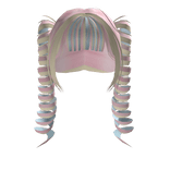 Cute Majestic Long Pigtials Rainbow