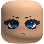 Cute Mean Angry Doll Girl Face (Blue)