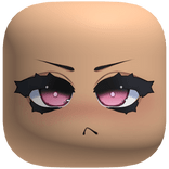 Cute Mean Angry Doll Girl Face (Pink)