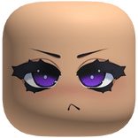 Cute Mean Angry Doll Girl Face (Purple)