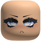 Cute Mean Angry Doll Girl Face (Silver/White)
