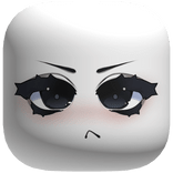 Cute Mean Angry Doll Girl Face (White)