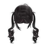 Cute Messy Curly Pigtails (Ash Brown)