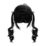 Cute Messy Curly Pigtails (Black)