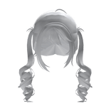 Cute Messy Curly Pigtails (White)