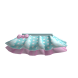 Cute mini ruffle skirt w/ bow blue pink 