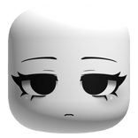 Cute Monochrome Face With Black Eyes - White