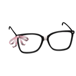 Cute Nerdy Girl Ribbon Glasses - Pink
