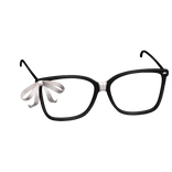 Cute Nerdy Girl Ribbon Glasses - White