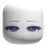 Cute Neutral Pretty Face With Blue Eyes - White