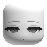 Cute Neutral Pretty Face With Grey Eyes - White