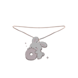 cute o pink bunny initial necklace 3.0