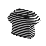 ♡ : cute off-shoulder black striped tee