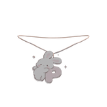 cute p pink bunny initial necklace 3.0
