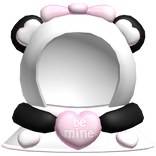 Cute Panda Bear Valentines Hood with Pink Heart