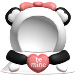 Cute Panda Bear Valentines Hood with Red Heart