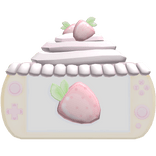 cute pastel strawberry cake gaming console