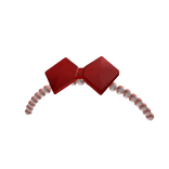 Cute Pearl Headband With Red Bow