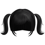 Cute Pigtails with Bangs (Black)