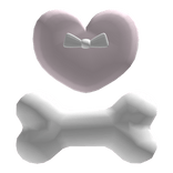 ♡ Cute pink and white heart bone ♡