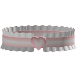 ♡ : cute pink doll heart ruffled choker 