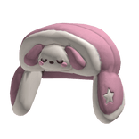 Cute Pink Fluffy Sleepy Dog Ushanka