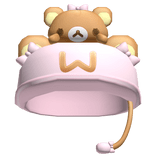 Cute Pink Kawaii Fast Food Worker Preppy Bear 