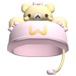 Cute Pink Kawaii Fast Food Worker Preppy Bear 