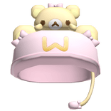 Cute Pink Kawaii Fast Food Worker Preppy Bear 