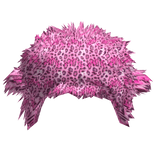 cute pink leopard preppy fluffy chunky fur ushanka