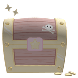 Cute pink pirate treasure chest floor item